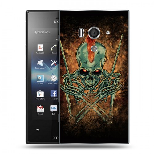 Дизайнерский пластиковый чехол для Sony Xperia acro S Рок черепа