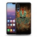 Дизайнерский силиконовый с усиленными углами чехол для Huawei P20 Pro Рок черепа