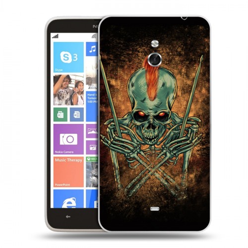 Дизайнерский пластиковый чехол для Nokia Lumia 1320 Рок черепа