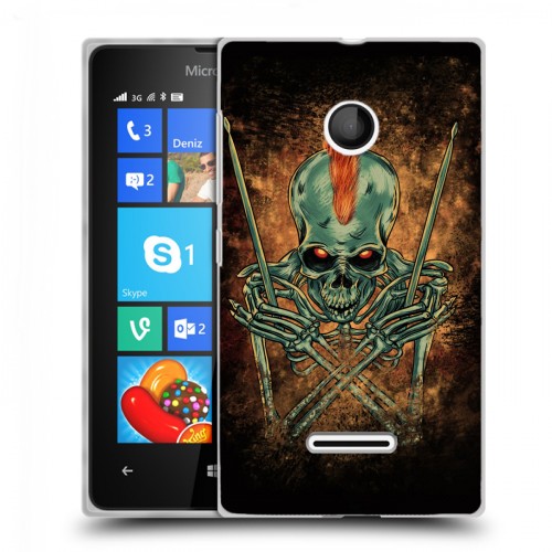 Дизайнерский пластиковый чехол для Microsoft Lumia 435 Рок черепа