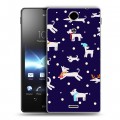 Дизайнерский пластиковый чехол для Sony Xperia TX Новогодние паттерны