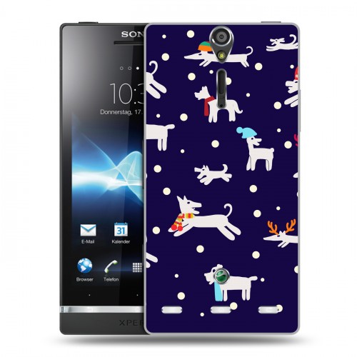 Дизайнерский пластиковый чехол для Sony Xperia S Новогодние паттерны