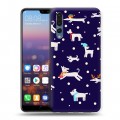 Дизайнерский силиконовый с усиленными углами чехол для Huawei P20 Pro Новогодние паттерны