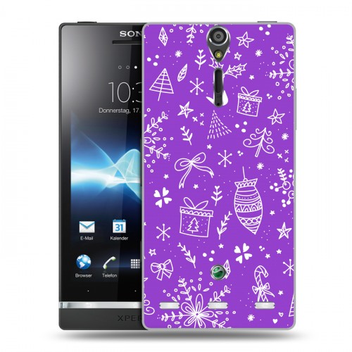 Дизайнерский пластиковый чехол для Sony Xperia S Новогодние паттерны