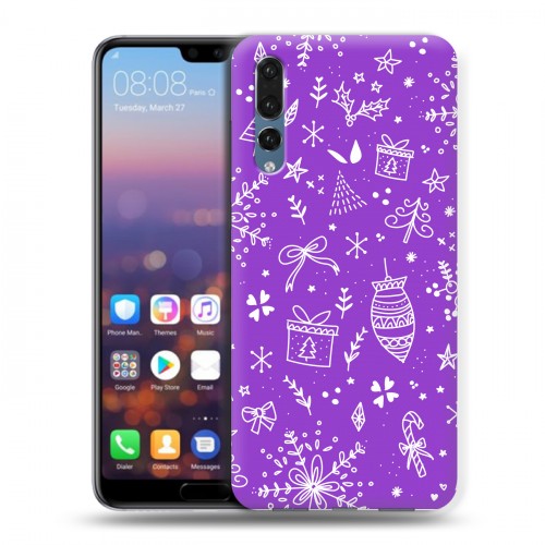 Дизайнерский силиконовый с усиленными углами чехол для Huawei P20 Pro Новогодние паттерны