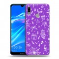 Дизайнерский пластиковый чехол для Huawei Y6 (2019) Новогодние паттерны