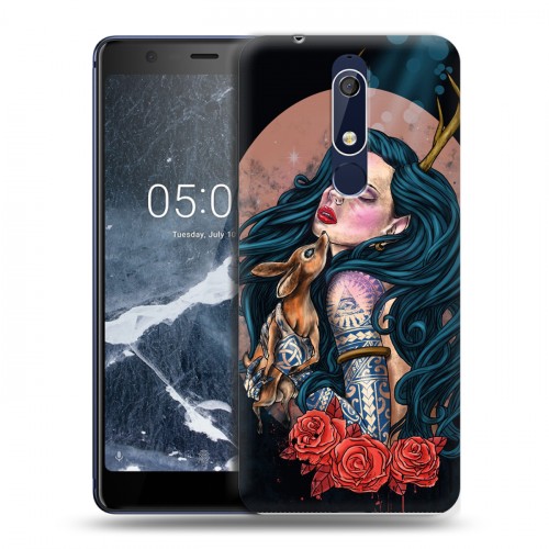 Дизайнерский пластиковый чехол для Nokia 5.1 Тату эстетика