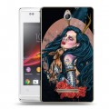 Дизайнерский пластиковый чехол для Sony Xperia E Тату эстетика