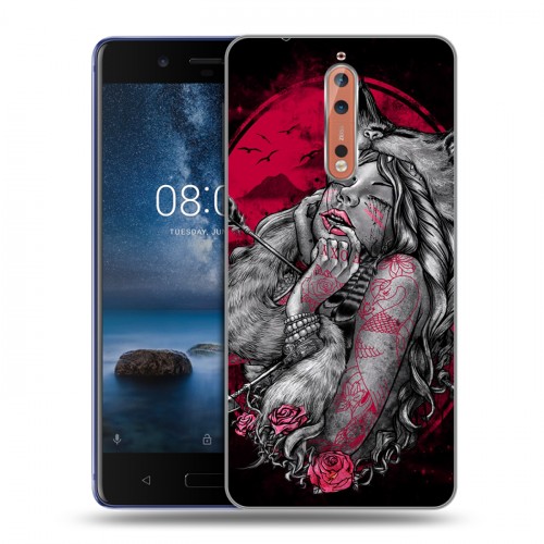 Дизайнерский пластиковый чехол для Nokia 8 Тату эстетика