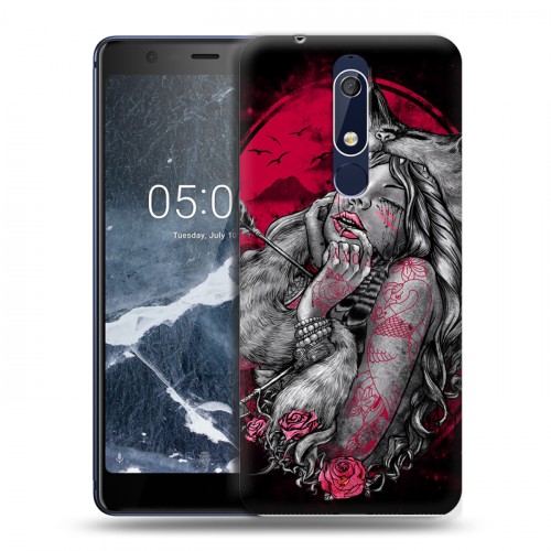 Дизайнерский пластиковый чехол для Nokia 5.1 Тату эстетика