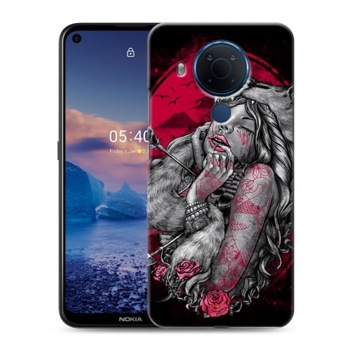 Дизайнерский силиконовый чехол для Nokia 5.4 Тату эстетика