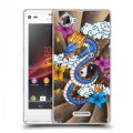 Дизайнерский пластиковый чехол для Sony Xperia L Японские тату