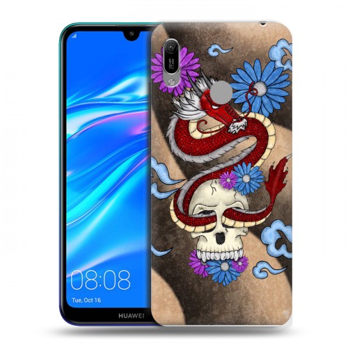 Дизайнерский пластиковый чехол для Huawei Y6 (2019) Японские тату