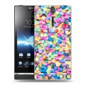 Дизайнерский пластиковый чехол для Sony Xperia S Новогодние паттерны