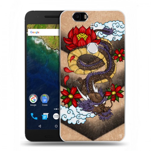 Дизайнерский силиконовый чехол для Google Huawei Nexus 6P Японские тату