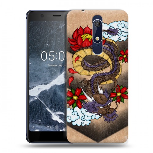 Дизайнерский пластиковый чехол для Nokia 5.1 Японские тату