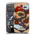 Дизайнерский пластиковый чехол для HTC Desire 500 Японские тату