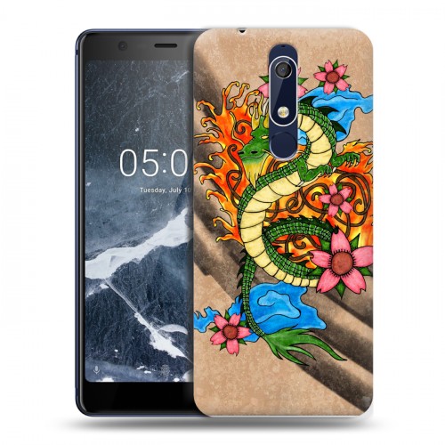 Дизайнерский пластиковый чехол для Nokia 5.1 Японские тату