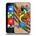 Дизайнерский пластиковый чехол для Nokia Lumia 620 Японские тату