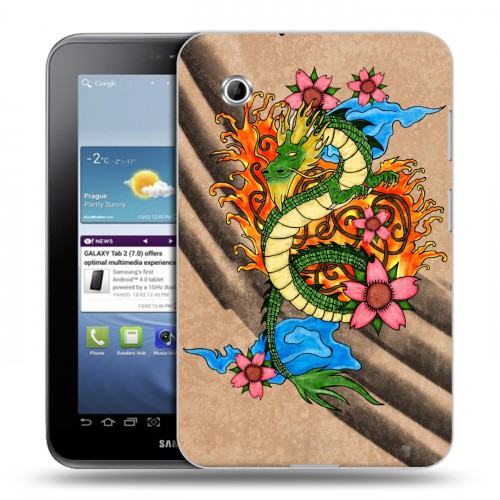 Дизайнерский силиконовый чехол для Samsung Galaxy Tab 2 7.0 Японские тату