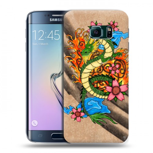 Дизайнерский пластиковый чехол для Samsung Galaxy S6 Edge Японские тату
