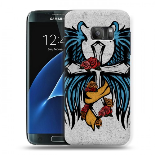 Дизайнерский силиконовый с усиленными углами чехол для Samsung Galaxy S7 Тату и крылья
