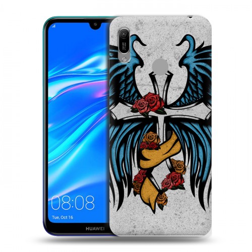 Дизайнерский пластиковый чехол для Huawei Y6 (2019) Тату и крылья