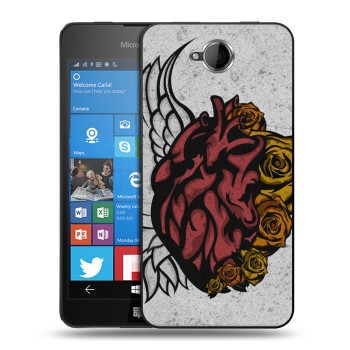 Дизайнерский силиконовый чехол для Microsoft Lumia 650 Тату и крылья (на заказ)