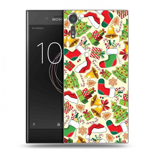 Дизайнерский пластиковый чехол для Sony Xperia XZs Новогодние паттерны