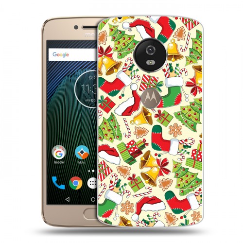 Дизайнерский силиконовый чехол для Motorola Moto G5s Новогодние паттерны