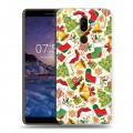 Дизайнерский пластиковый чехол для Nokia 7 Plus Новогодние паттерны