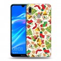 Дизайнерский пластиковый чехол для Huawei Y6 (2019) Новогодние паттерны