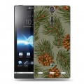 Дизайнерский пластиковый чехол для Sony Xperia S Новогодние паттерны