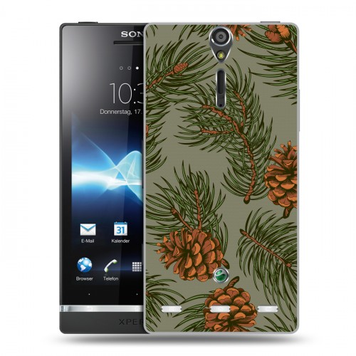 Дизайнерский пластиковый чехол для Sony Xperia S Новогодние паттерны