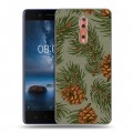 Дизайнерский пластиковый чехол для Nokia 8 Новогодние паттерны