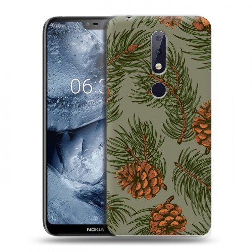 Дизайнерский силиконовый чехол для Nokia 6.1 Plus Новогодние паттерны