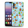 Дизайнерский силиконовый с усиленными углами чехол для Huawei P20 Pro Новогодние паттерны