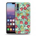 Дизайнерский силиконовый с усиленными углами чехол для Huawei P20 Pro Новогодние паттерны