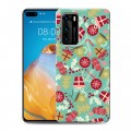 Дизайнерский силиконовый с усиленными углами чехол для Huawei P40 Новогодние паттерны