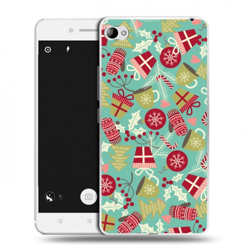 Дизайнерский пластиковый чехол для Lenovo S90 Новогодние паттерны