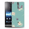 Дизайнерский пластиковый чехол для Sony Xperia S Новогодние паттерны