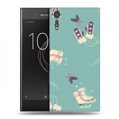 Дизайнерский пластиковый чехол для Sony Xperia XZs Новогодние паттерны