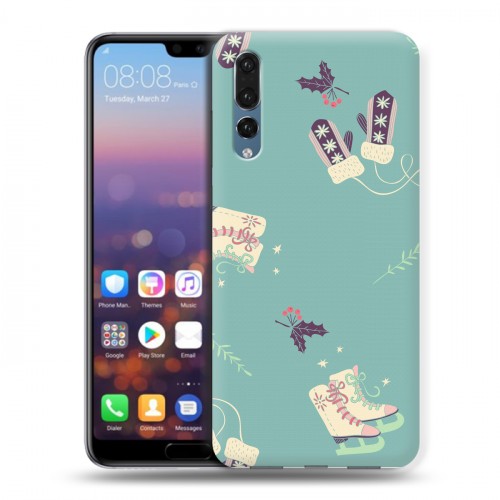 Дизайнерский силиконовый с усиленными углами чехол для Huawei P20 Pro Новогодние паттерны