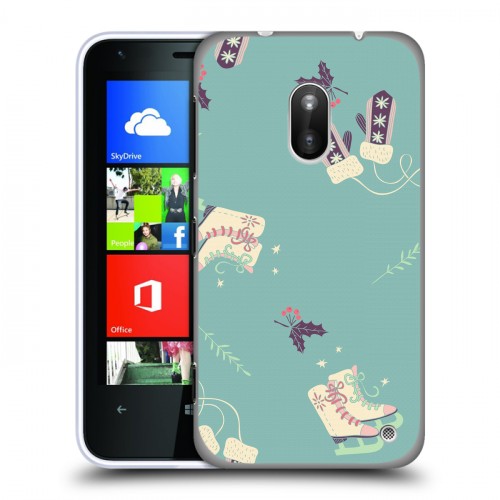 Дизайнерский пластиковый чехол для Nokia Lumia 620 Новогодние паттерны