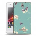 Дизайнерский пластиковый чехол для Sony Xperia E Новогодние паттерны