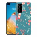 Дизайнерский силиконовый с усиленными углами чехол для Huawei P40 Новогодние паттерны