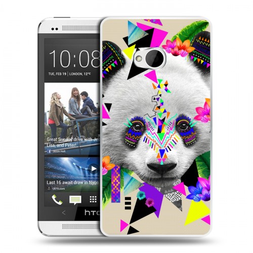 Дизайнерский пластиковый чехол для HTC One (M7) Dual SIM Животный стиль