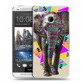 Дизайнерский пластиковый чехол для HTC One (M7) Dual SIM Животный стиль