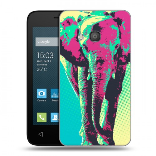 Дизайнерский силиконовый чехол для Alcatel One Touch Pixi 4 (4) Животный поп-арт