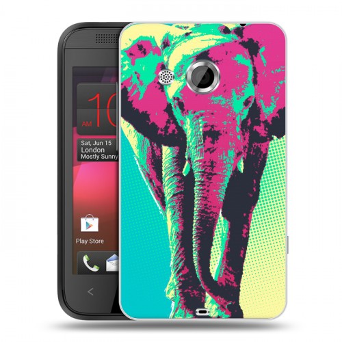 Дизайнерский пластиковый чехол для HTC Desire 200 Животный поп-арт